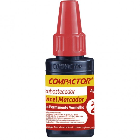 TINTA PARA PINCEL ATOMICO COMPACTOR VERMELHO 20 ML