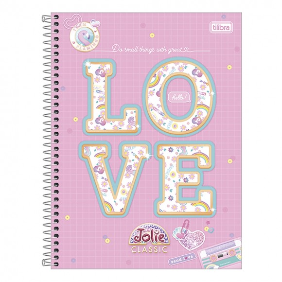 CADERNO UNIV. CD 10X1 TILIBRA JOLIE CLASSICO 160 FLS