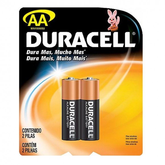 PILHA DURACELL ALCALINA PEQUENA AA CT/02 UNID