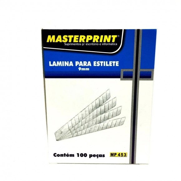 LAMINA MASTERPRINT PARA ESTILETE ESTREITO MP 453 9MM 10 UN