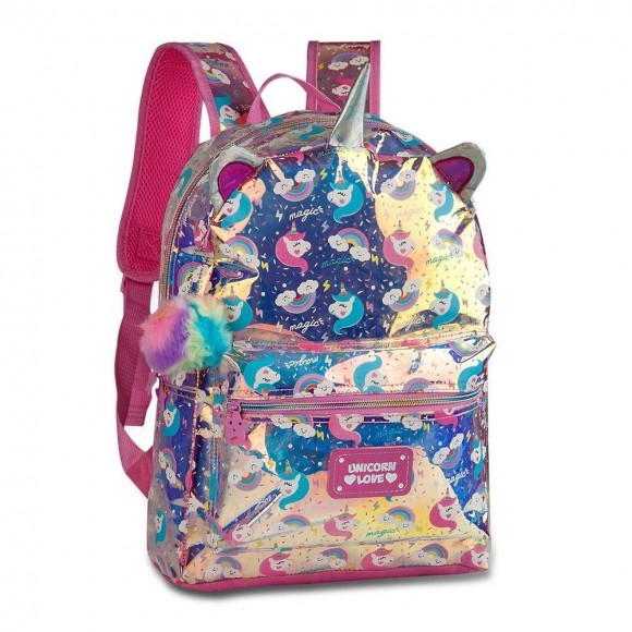 MOCHILA ESCOLAR BIRO UNICORNIO HOLOGRAFICA 11276915 ROSA