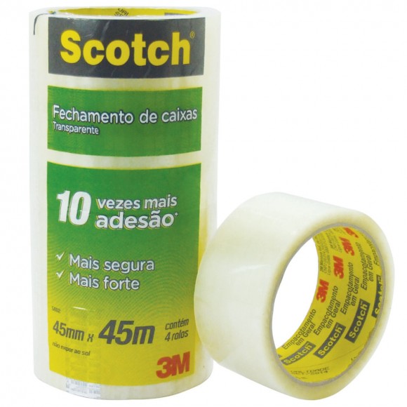 FITA PARA EMPACOTAMENTO 3M 45MMX45M CRISTAL 5802