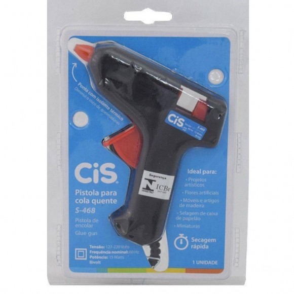 PISTOLA DE COLA QUENTE 15W 110V/220V PEQUENA CIS-468