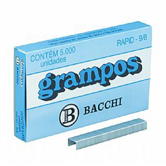 GRAMPO PARA GRAMPEADOR BACCHI GALVANIZADO RAPID 9/8 1000UN