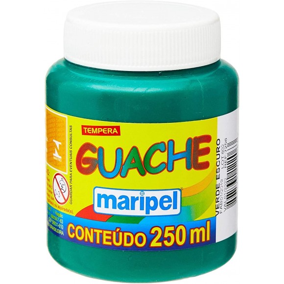 TINTA GUACHE MARIPEL 250 ML VERDE ESCURO