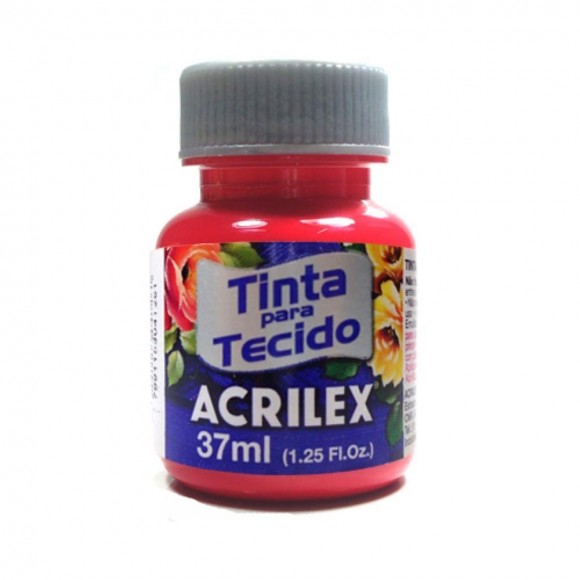 TINTA PARA TECIDO ACRILEX  FOSCA 37ML VERMELHO FOGO