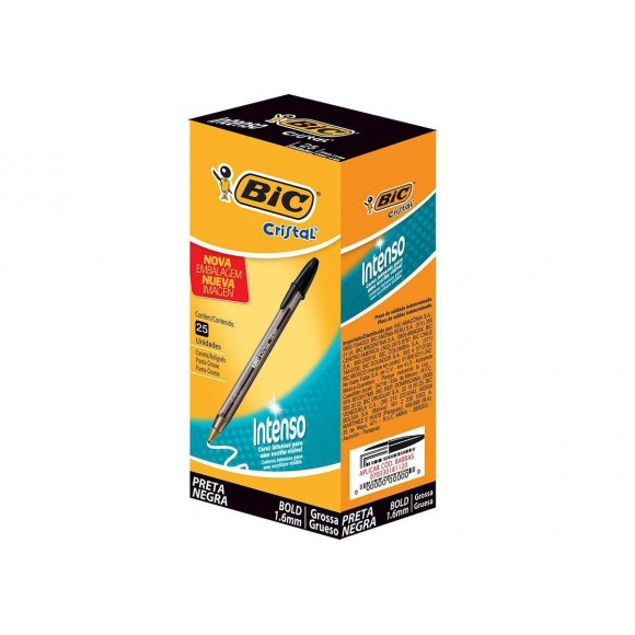 CANETA BIC BOLD 1.6MM PRETA