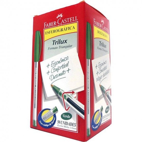 CANETA FABER CASTELL TRILUX MEDIA VERDE CX/50