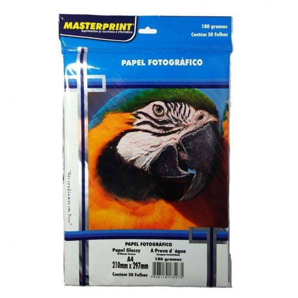 PAPEL FOTOGRAFICO INKJET MASTERPRINT A4 180G PE/20