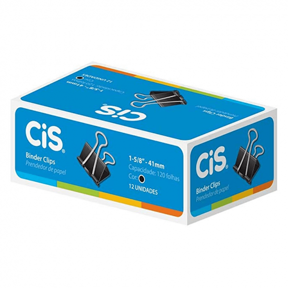 PRENDEDOR DE PAPEL CIS 41MM PRETO