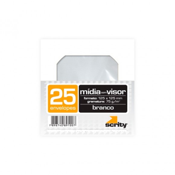 ENVELOPE PARA CD 125X125MM COM VISOR SCRITY CX/250