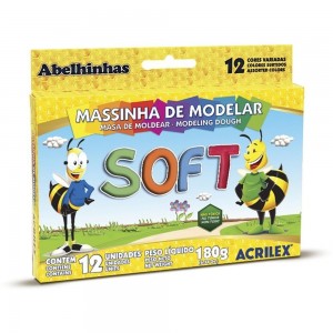 MASSA MODELAR ACRILEX SOFT 12 CORES FOSC...