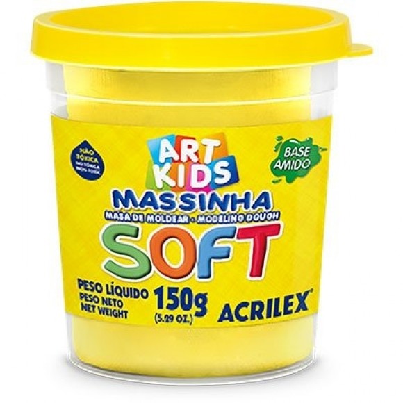 MASSA P/ MODELAR SOFT 150G AMARELO LIMAO