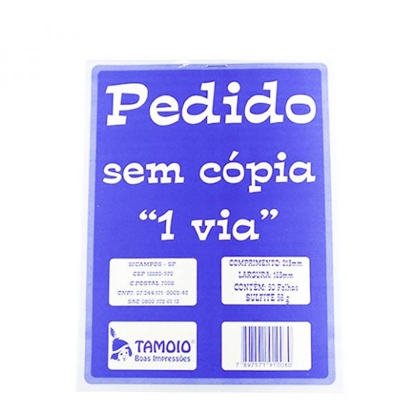 TALAO DE PEDIDO TAMOIO 105X250 S/ COPIAN 50FLS