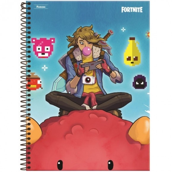 CADERNO 10X1 CAPA DURA 2021 FORTNITE 200FLS.