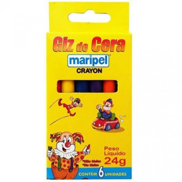 GIZ DE CERA MARIPEL GIZINHO 6 CORES PE/12