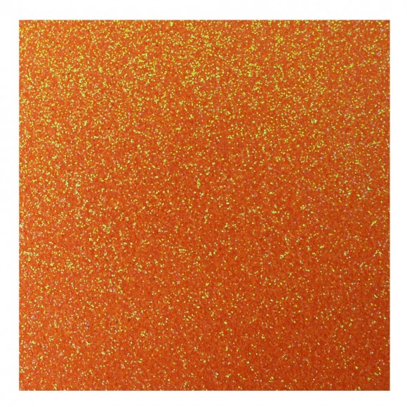 PLACA EM EVA 2MM GLITTER 60X40CM LARANJA NEON MAKE+