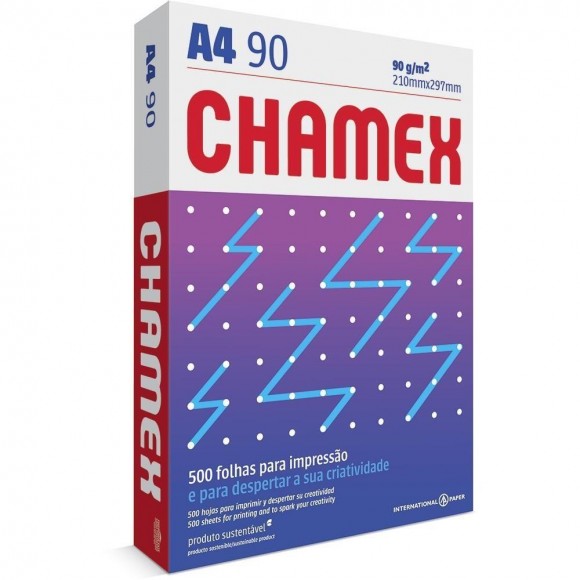 PAPEL SULFITE A4 90G CHAMEX BRANCO 500 FLS