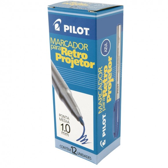 CANETA RETROPROJETOR PILOT 1.0MM AZUL CX/12