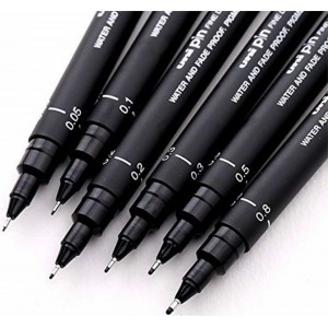 CANETA UNI PIN 0.2MM PRETA