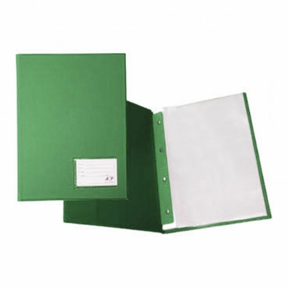 PASTA CATALOGO ACP OFICIO COM 20 ENVELOPES FINOS C/ VISOR VERDE