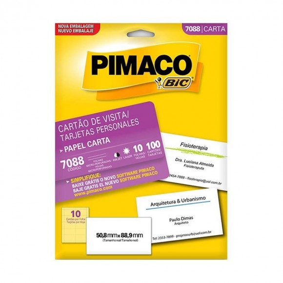 PAPEL A4 PIMACO PARA CARTAO DE VISITA 7088 10 FLS