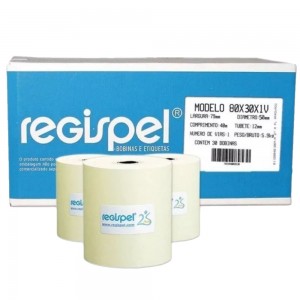 BOBINA REGISPEL TERMICA 80MMX30M AMARELA...